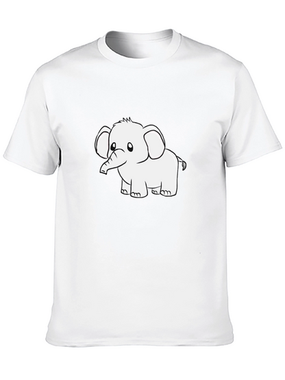 Black Graphic Tee - Cute Elephant Design