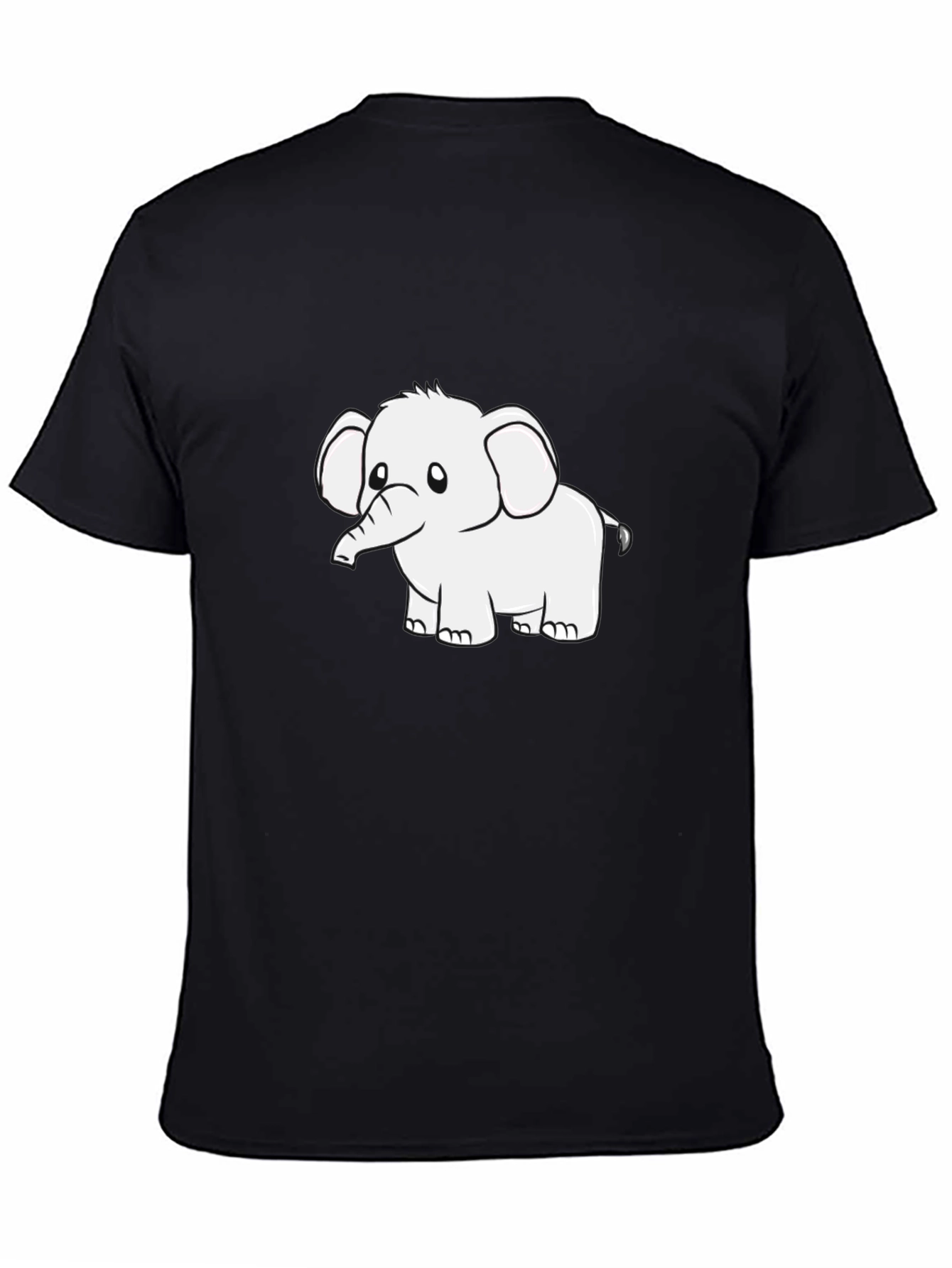 Black Graphic Tee - Cute Elephant Design
