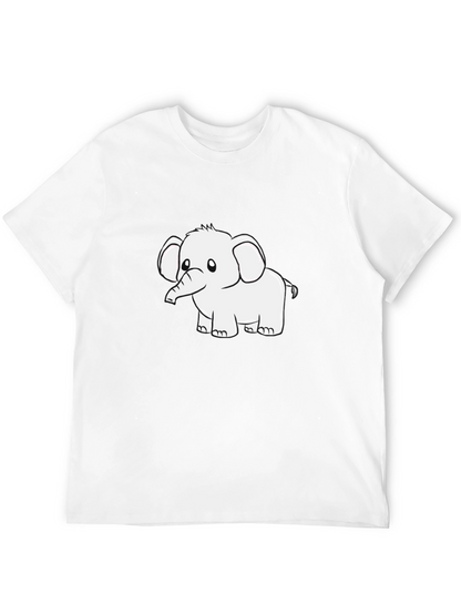 Black Graphic Tee - Cute Elephant Design