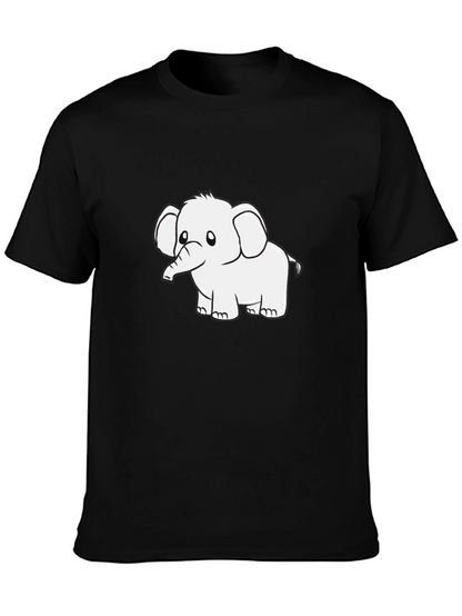 Black Graphic Tee - Cute Elephant Design