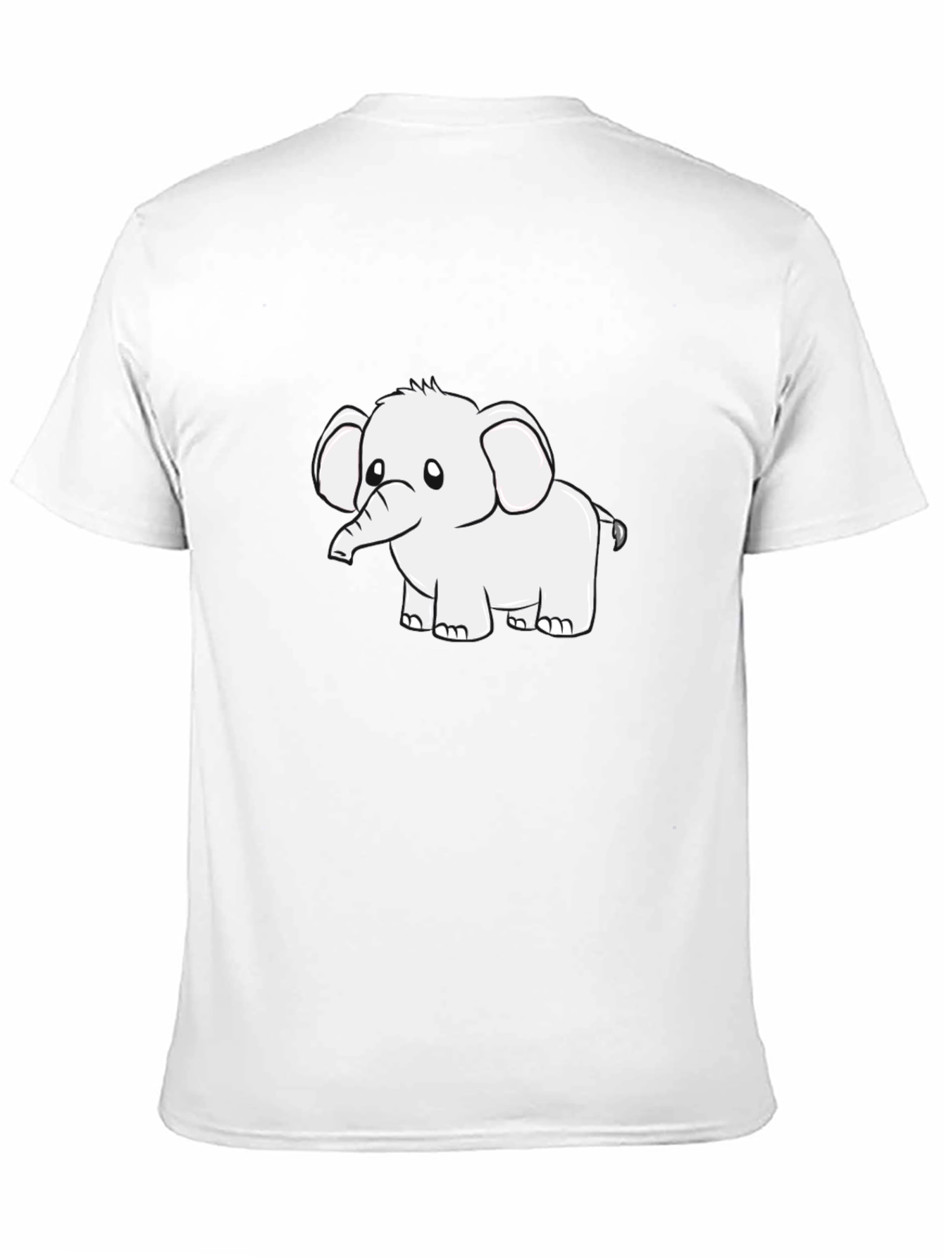Black Graphic Tee - Cute Elephant Design