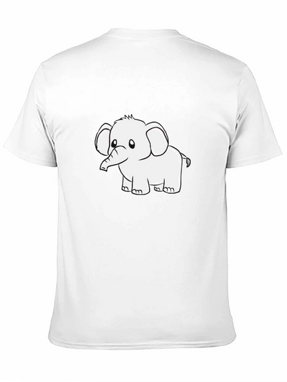Black Graphic Tee - Cute Elephant Design