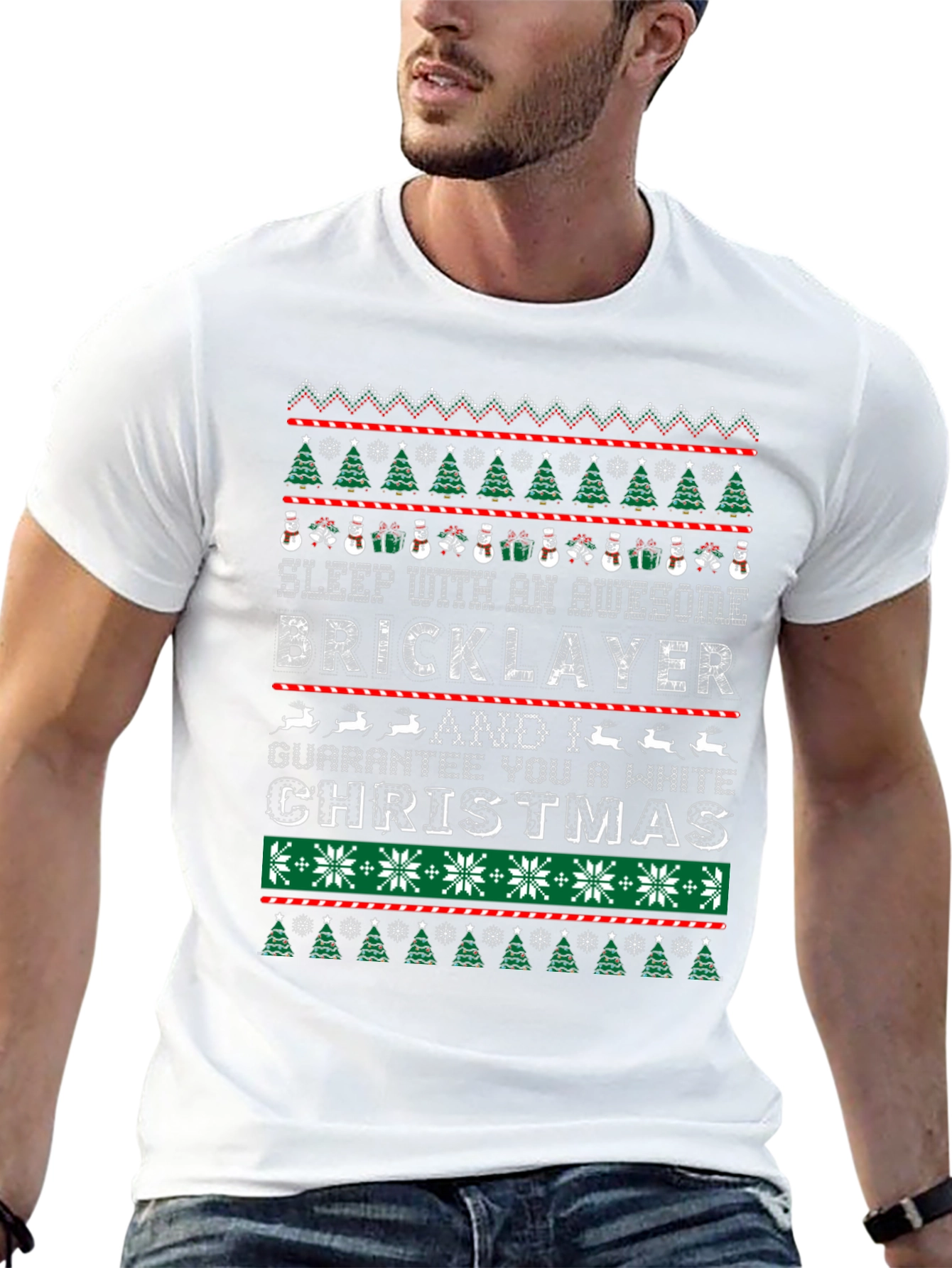 Awesome Bricklayer Ugly Christmas Sweater T-Shirt