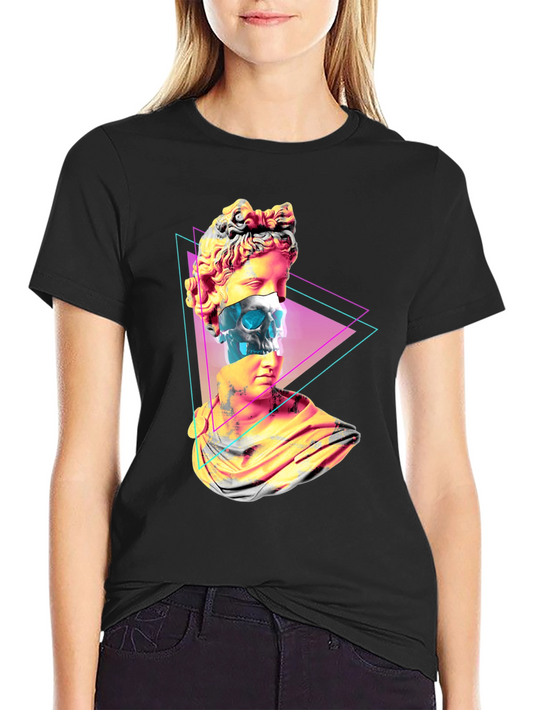 Statue Skull Graphic Tee - Mens Black T-Shirt