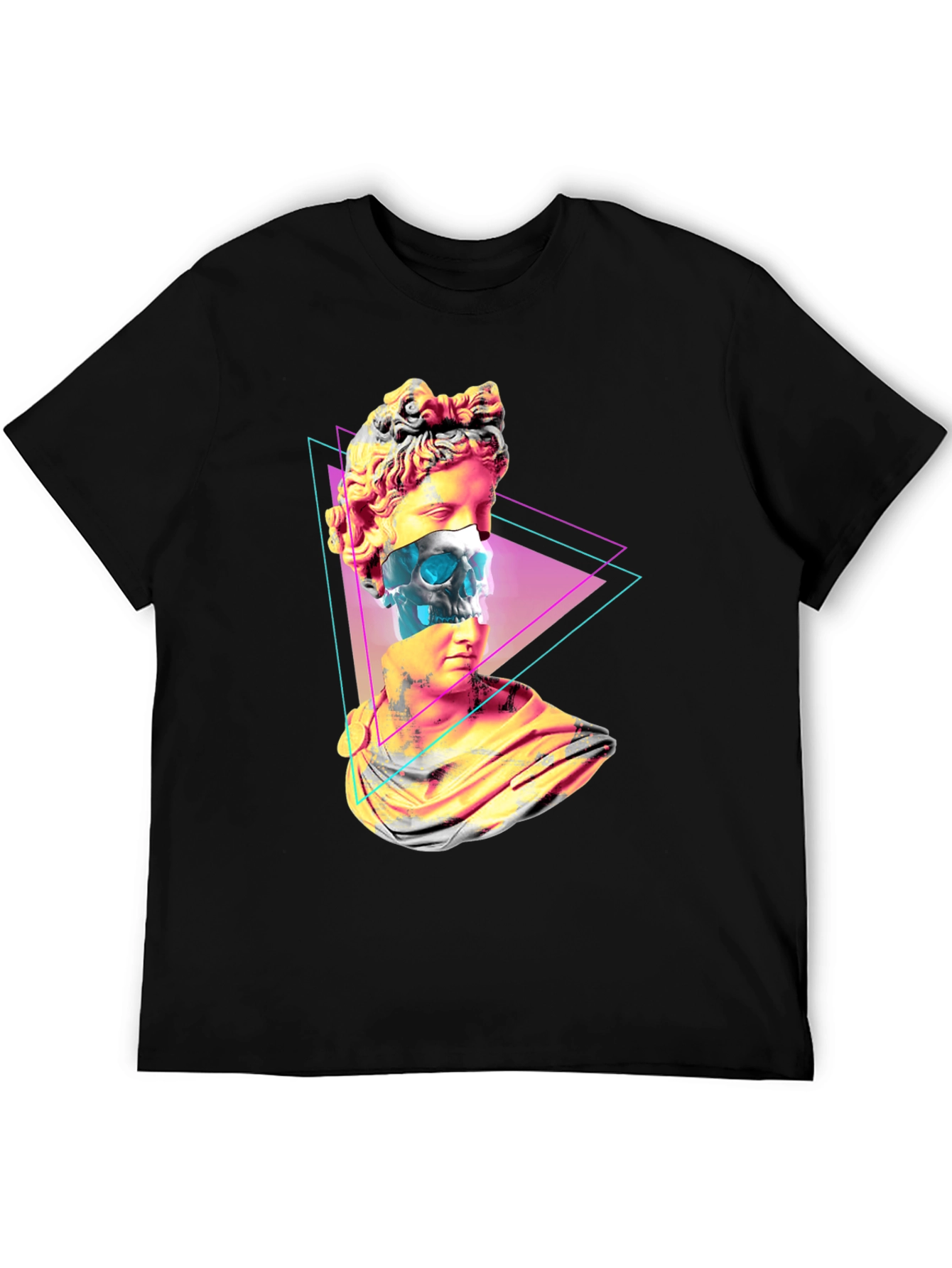 Statue Skull Graphic Tee - Mens Black T-Shirt