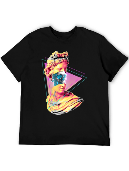 Statue Skull Graphic Tee - Mens Black T-Shirt