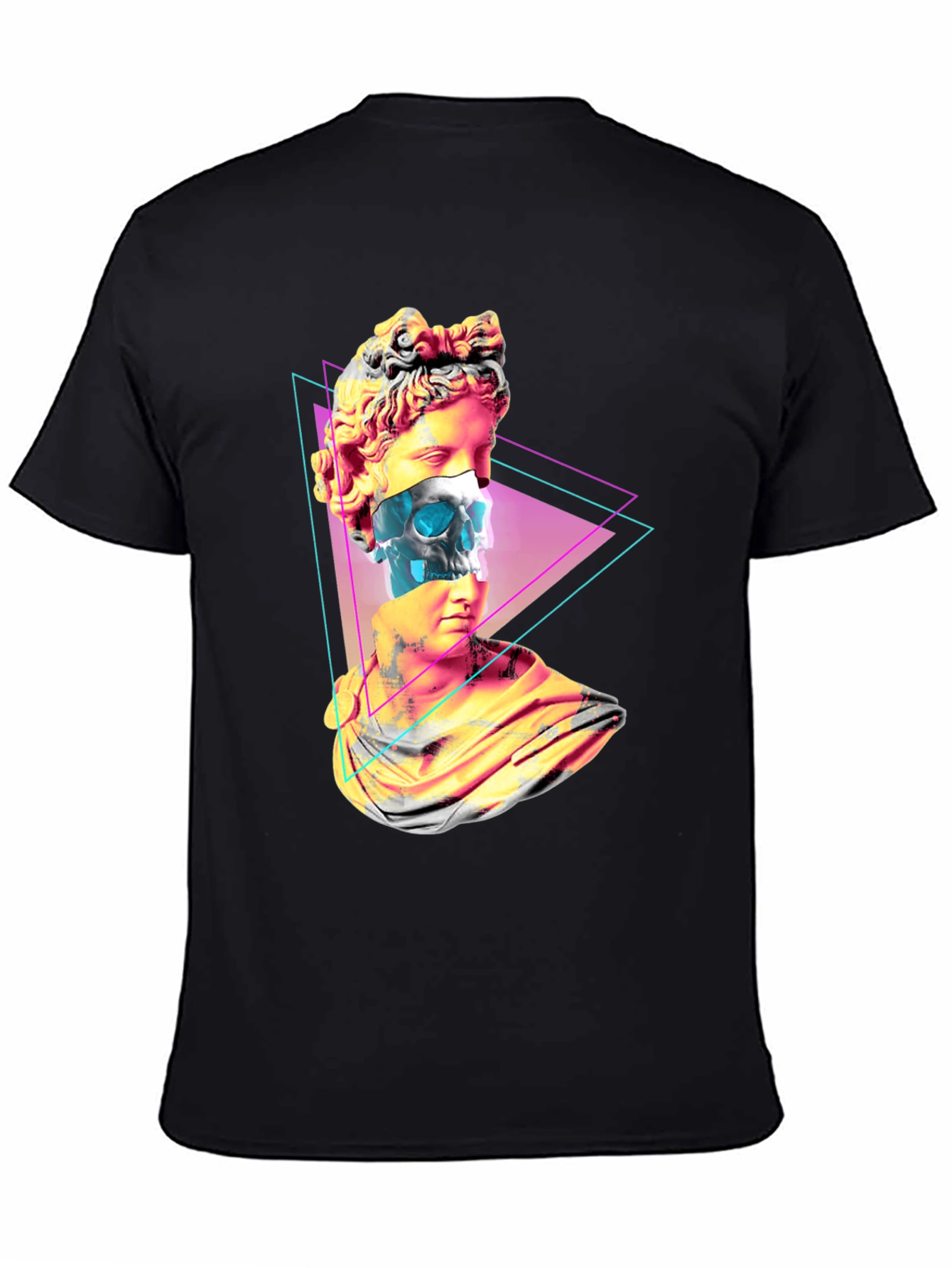 Statue Skull Graphic Tee - Mens Black T-Shirt
