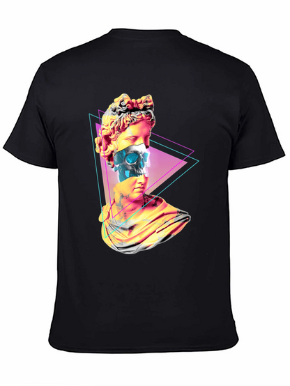 Statue Skull Graphic Tee - Mens Black T-Shirt
