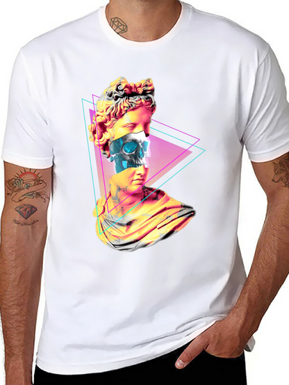Statue Skull Graphic Tee - Mens Black T-Shirt