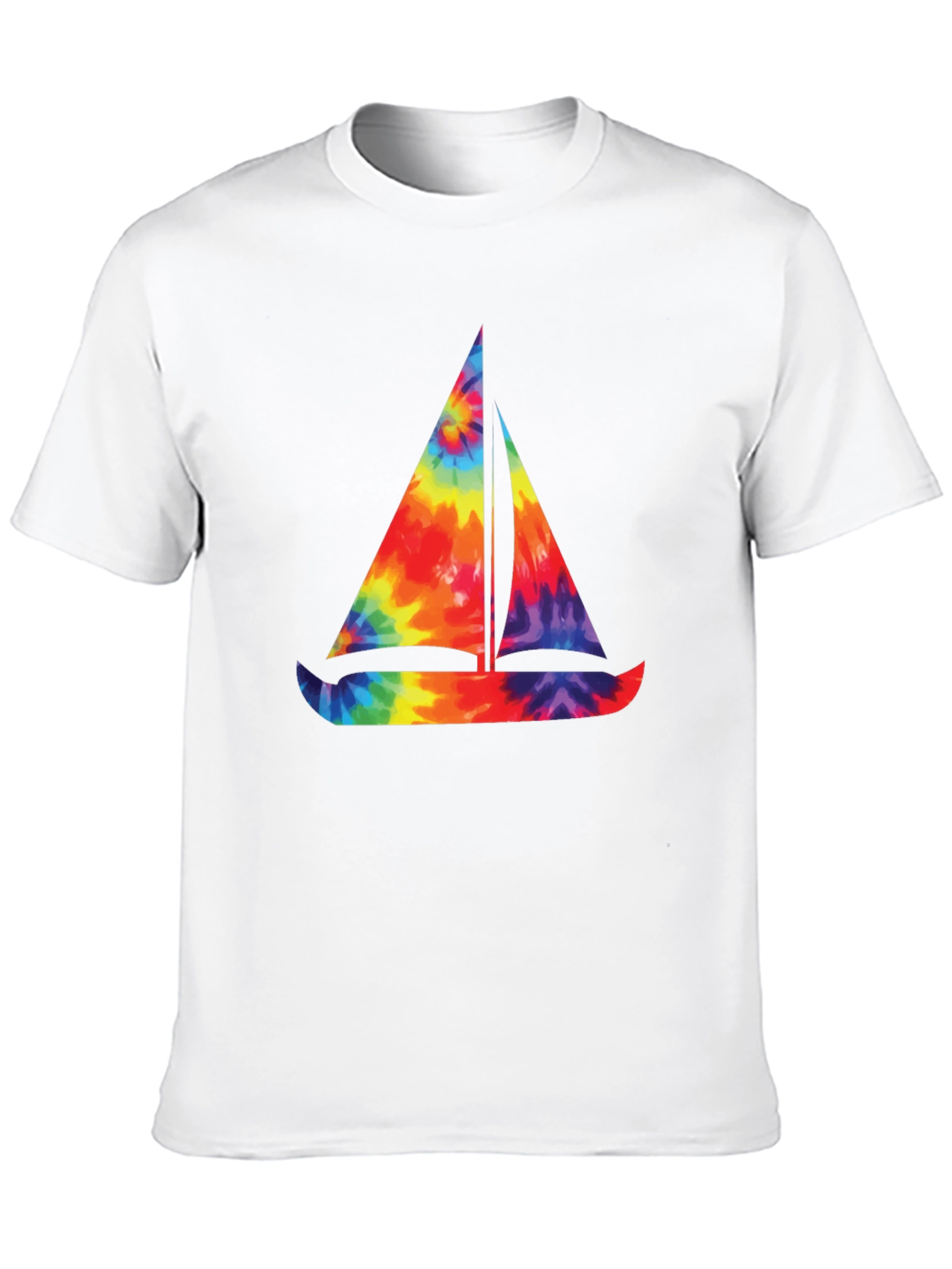 Tie-Dye Sailboat Graphic T-Shirt