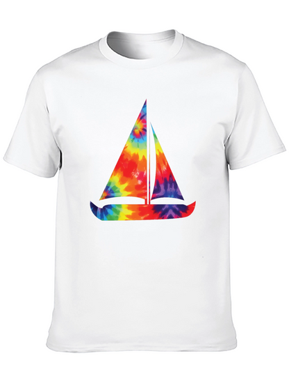 Tie-Dye Sailboat Graphic T-Shirt
