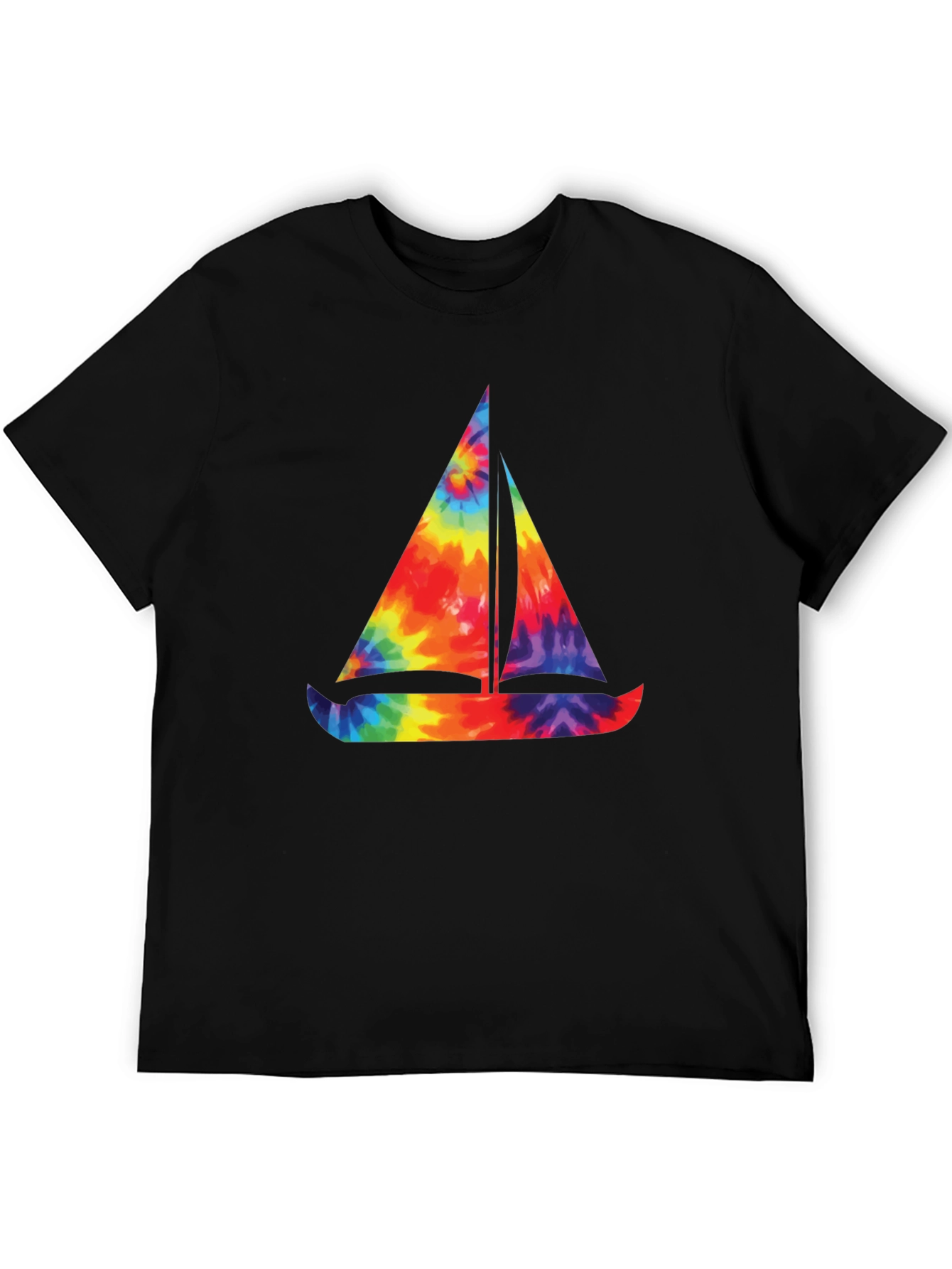 Tie-Dye Sailboat Graphic T-Shirt