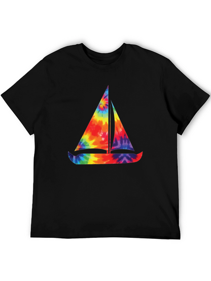 Tie-Dye Sailboat Graphic T-Shirt