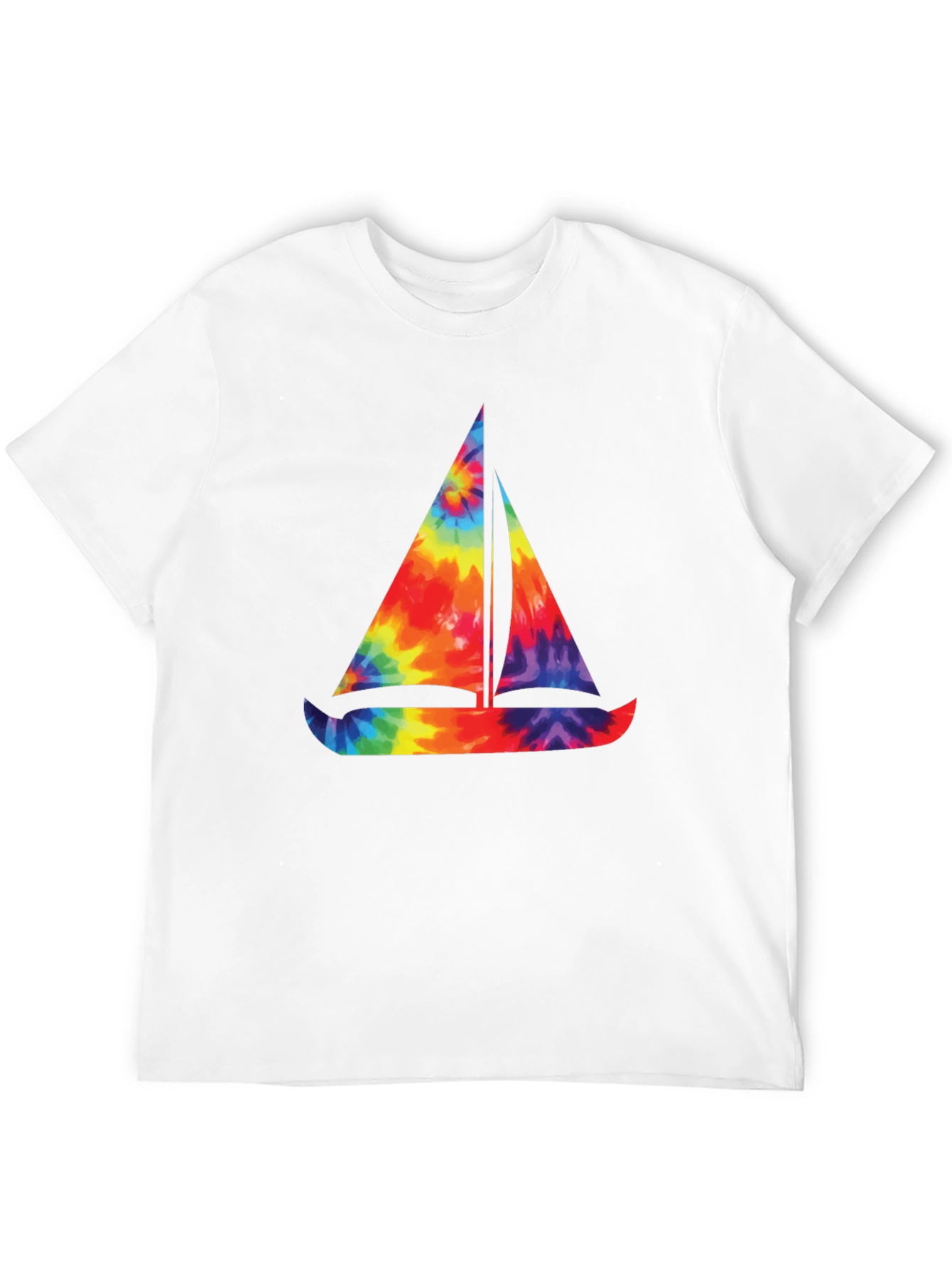 Tie-Dye Sailboat Graphic T-Shirt