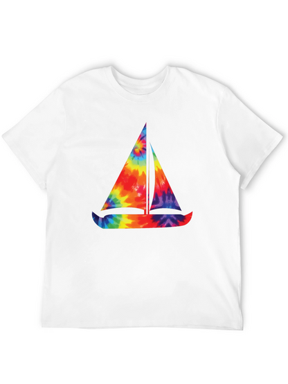 Tie-Dye Sailboat Graphic T-Shirt