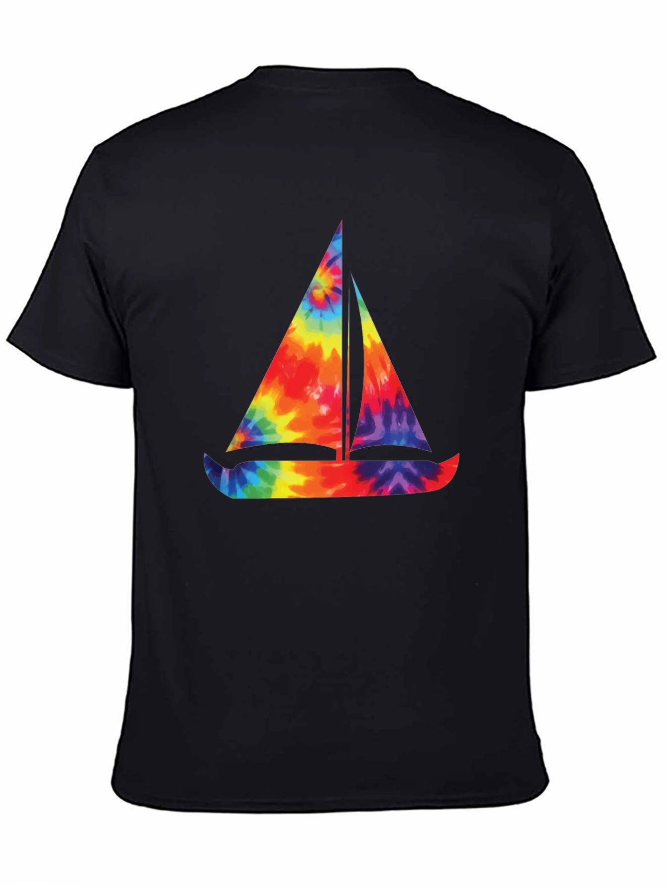 Tie-Dye Sailboat Graphic T-Shirt