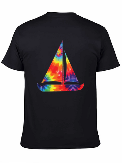 Tie-Dye Sailboat Graphic T-Shirt