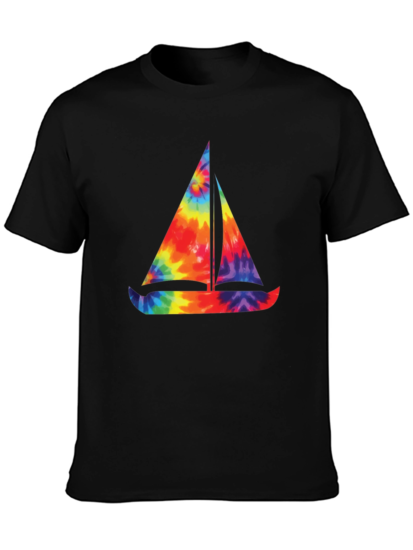 Tie-Dye Sailboat Graphic T-Shirt