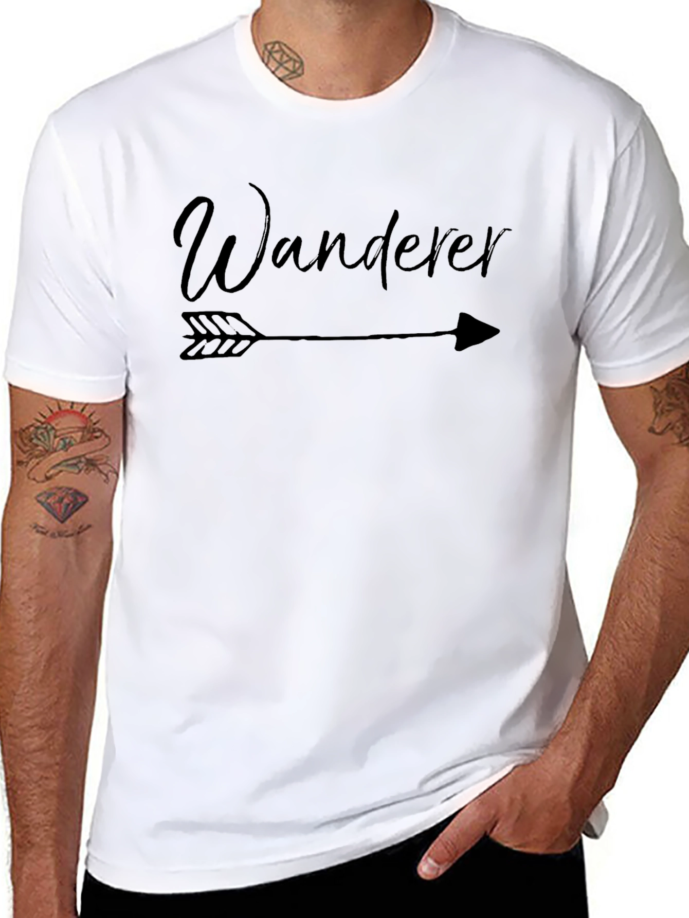 Wanderer Arrow Graphic Tee - Black Casual T-Shirt