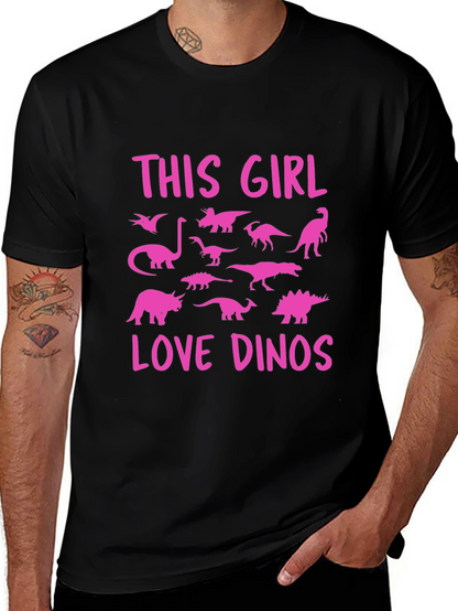 This Girl Love Dinos T-Shirt Black