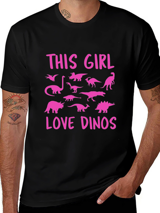 This Girl Love Dinos T-Shirt Black