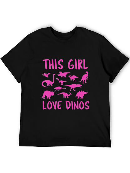 This Girl Love Dinos T-Shirt Black