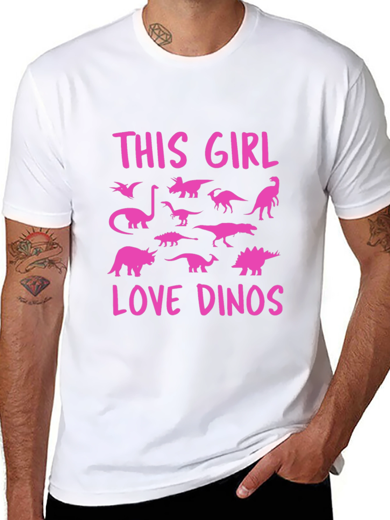 This Girl Love Dinos T-Shirt Black