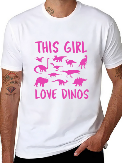 This Girl Love Dinos T-Shirt Black