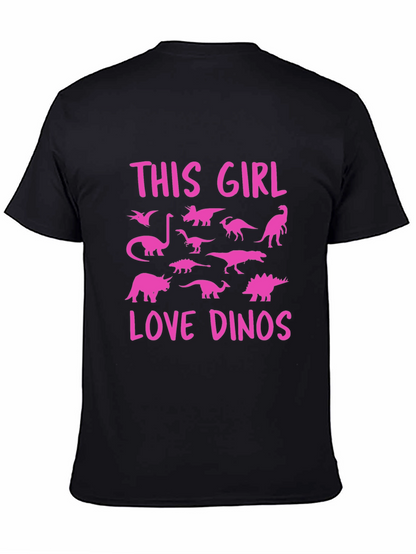 This Girl Love Dinos T-Shirt Black