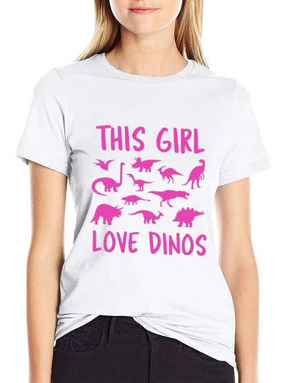 This Girl Love Dinos T-Shirt Black