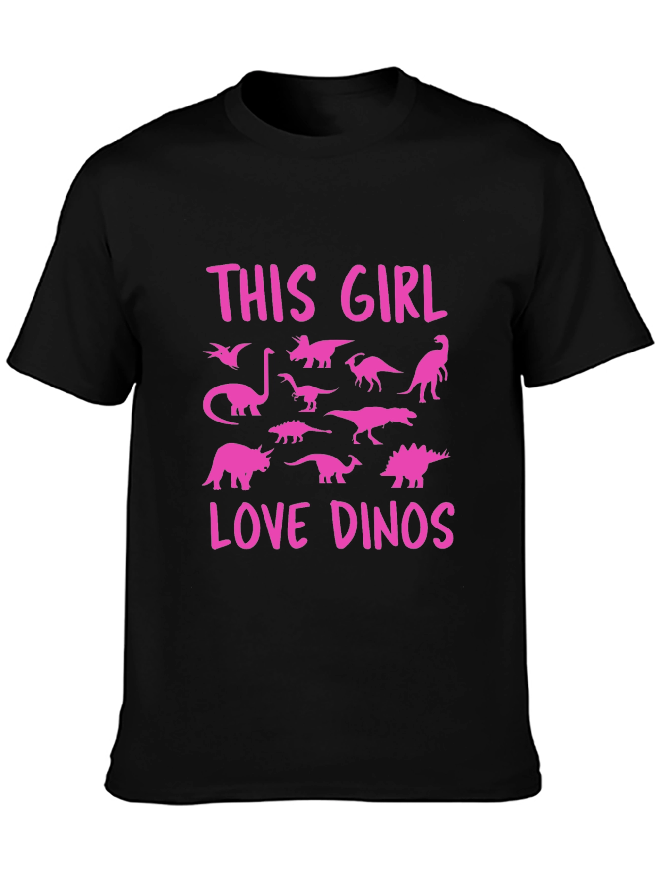 This Girl Love Dinos T-Shirt Black