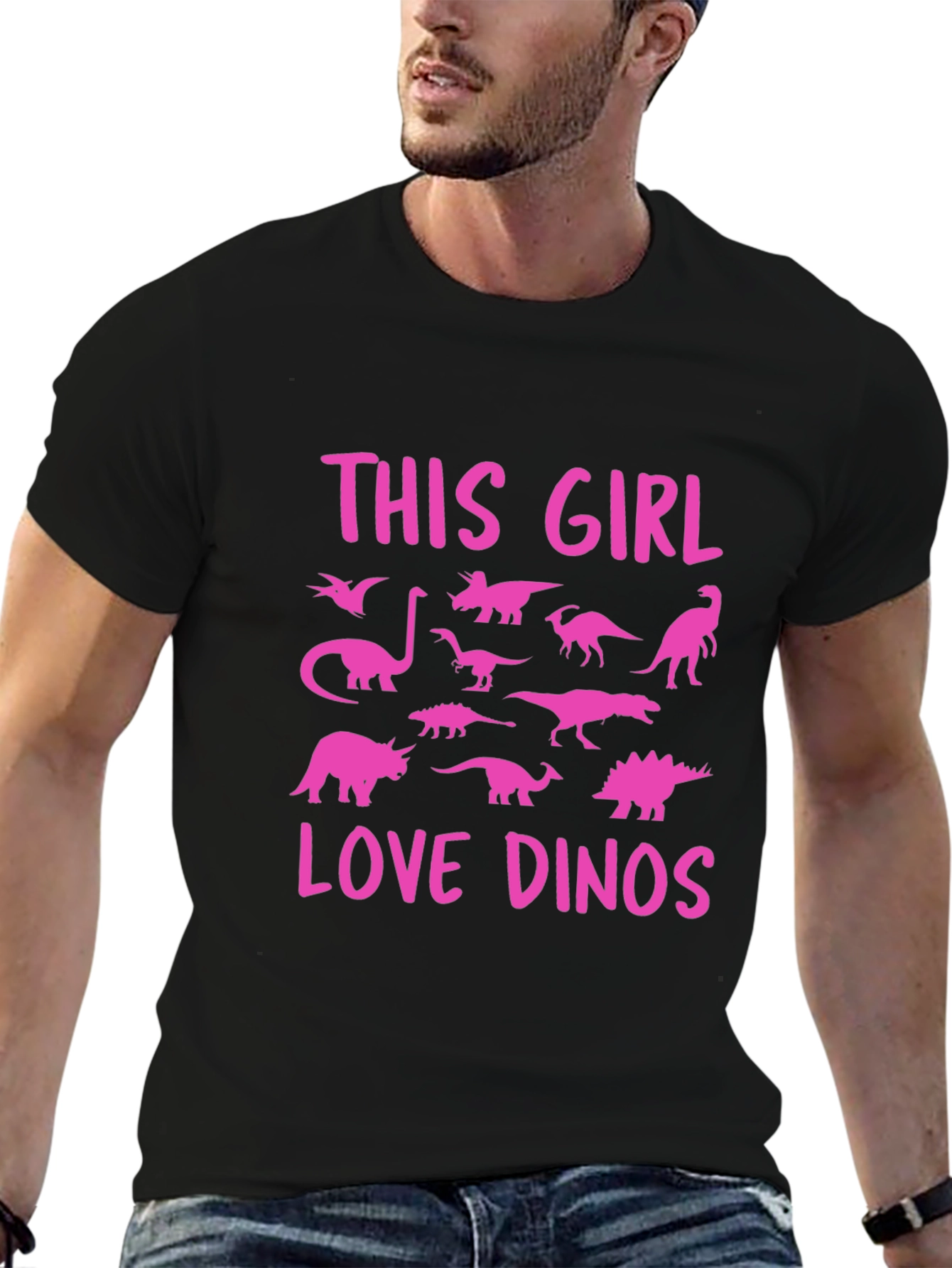 This Girl Love Dinos T-Shirt Black