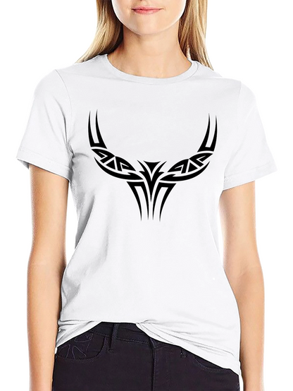 Tribal Bull Graphic Black T-Shirt