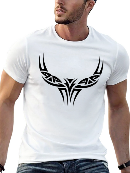 Tribal Bull Graphic Black T-Shirt