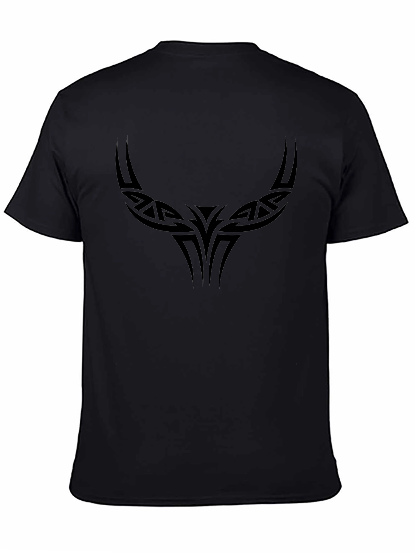 Tribal Bull Graphic Black T-Shirt