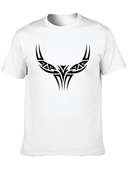 Tribal Bull Graphic Black T-Shirt