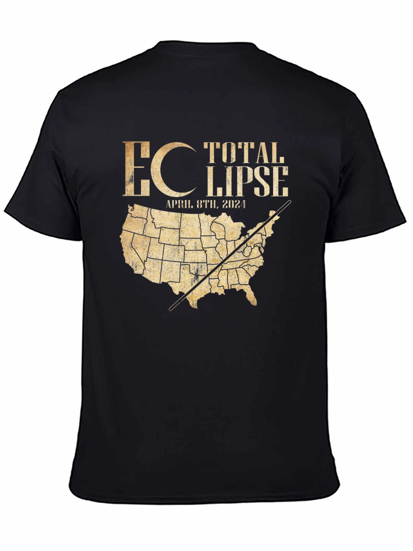 Total Eclipse April 8th 2024 USA Map T-Shirt