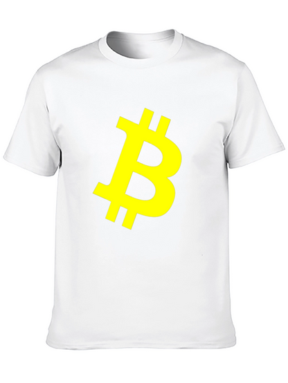 Bitcoin Crypto Yellow Logo Black T-Shirt