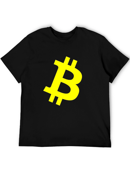 Bitcoin Crypto Yellow Logo Black T-Shirt