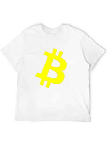 Bitcoin Crypto Yellow Logo Black T-Shirt