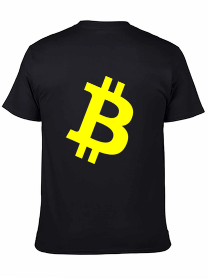 Bitcoin Crypto Yellow Logo Black T-Shirt