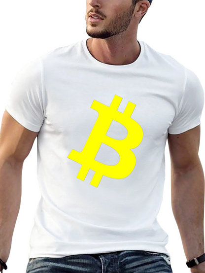 Bitcoin Crypto Yellow Logo Black T-Shirt