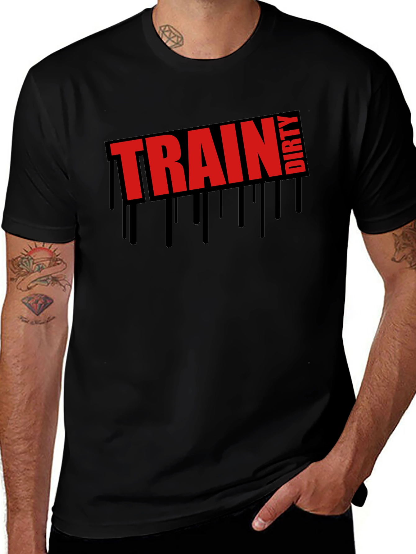 Train Dirty Graphic Tee - Mens Black T-Shirt