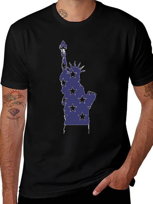 Statue of Liberty Star Graphic Tee - Black