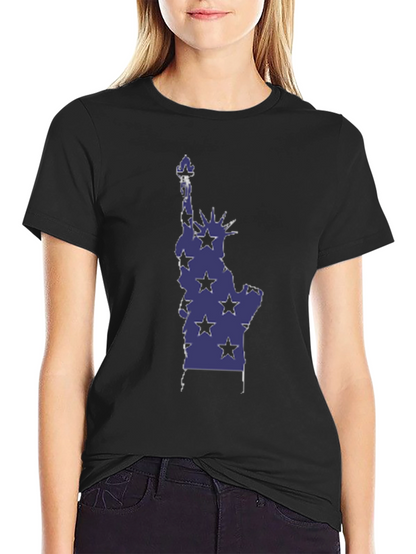 Statue of Liberty Star Graphic Tee - Black