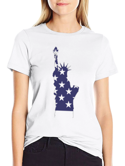 Statue of Liberty Star Graphic Tee - Black