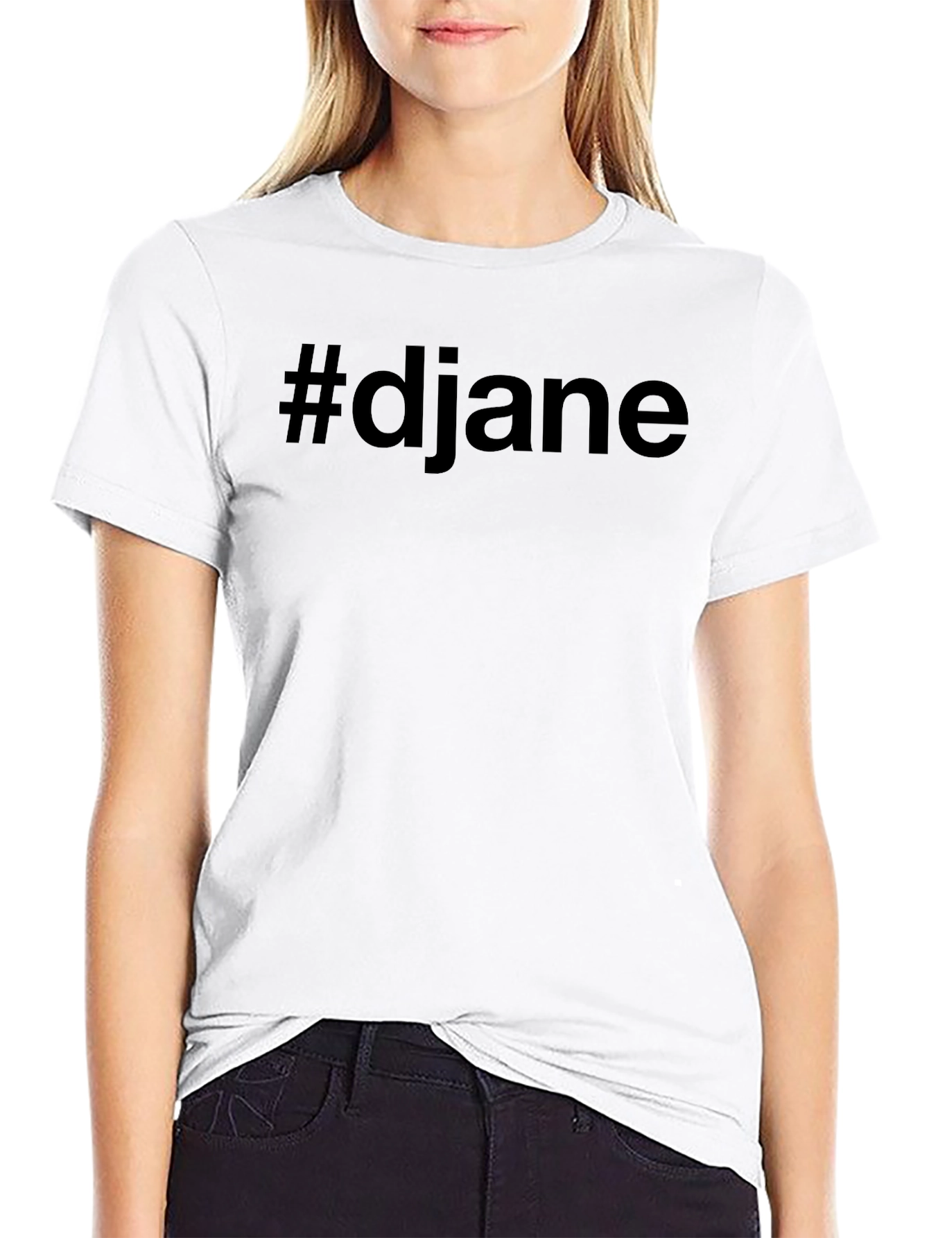 #djane Black Crew Neck T-Shirt - Stylish & Comfy