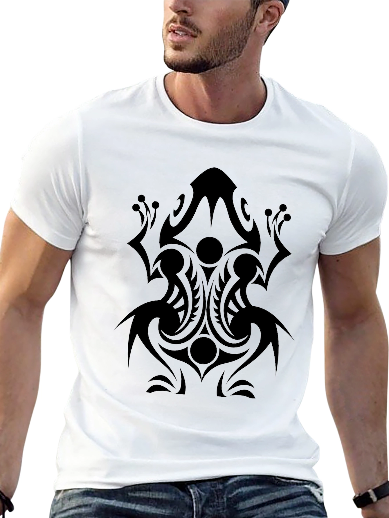 Tribal Frog Graphic Tee - Mens Black T-Shirt