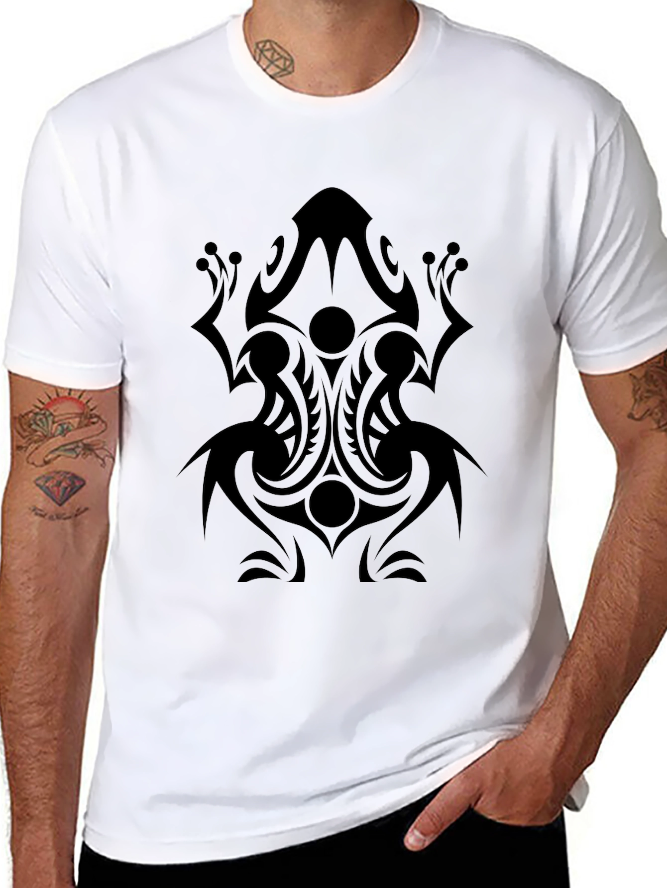 Tribal Frog Graphic Tee - Mens Black T-Shirt