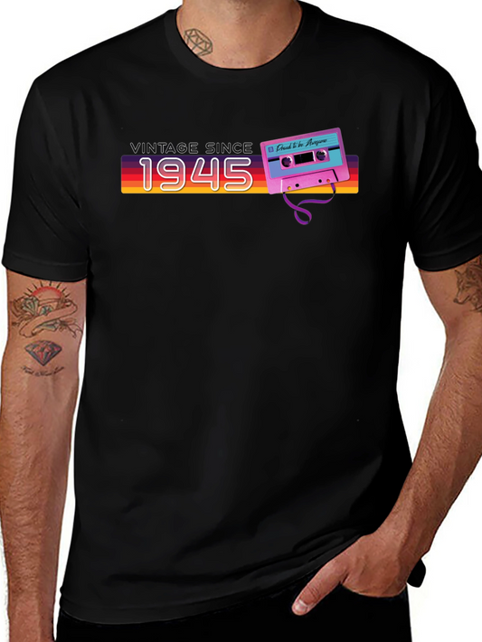 Vintage Since 1945 Cassette Tape Graphic T-Shirt